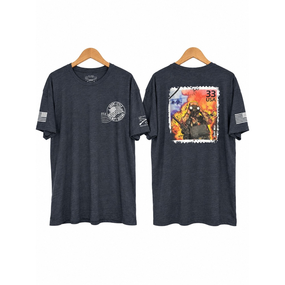 Grunt Style Gulf War Graphic T Shirt XL Military Veteran Patriotic USA Flag Tee
